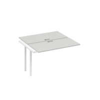 Секция стола рабочей станции на металлокаркасе QUATTRO (2х120) серый / металлокаркас белый А4 Б4 170-1 СЕ