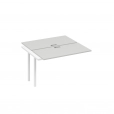 Секция стола рабочей станции на металлокаркасе QUATTRO (2х120) серый / металлокаркас белый А4 Б4 170-1 СЕ