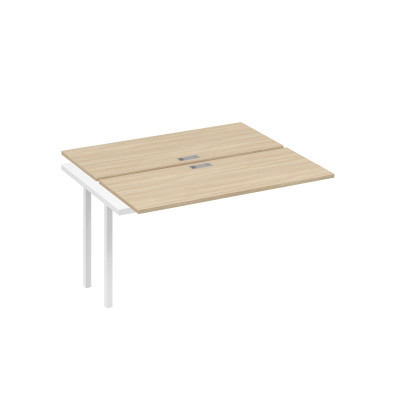 Секция стола рабочей станции на металлокаркасе QUATTRO (2х140) дуб скандинавский / металлокаркас белый А4 Б4 171-1 ДК