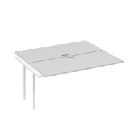 Секция стола рабочей станции на металлокаркасе QUATTRO (2х160) серый / металлокаркас белый А4 Б4 175-1 СЕ