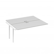 Секция стола рабочей станции на металлокаркасе QUATTRO (2х160) серый / металлокаркас белый А4 Б4 175-1 СЕ