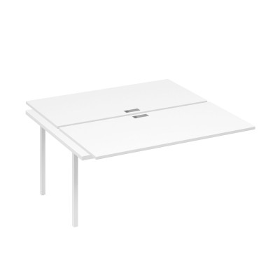 Секция стола на металлокаркасе DUE (2х160) белый премиум / металлокаркас белый А4 Б2 178-1 БП