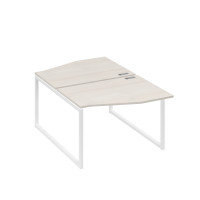 Рабочая станция каркас QUATTRO (2х120) столы Техно дуб / металлокаркас белый А4 Б4 189 ДШ