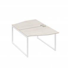 Рабочая станция каркас QUATTRO (2х120) столы Техно дуб / металлокаркас белый А4 Б4 189 ДШ