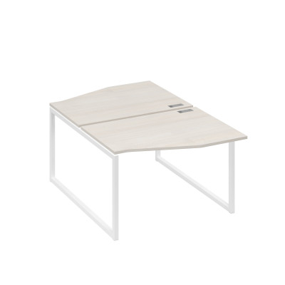 Рабочая станция каркас QUATTRO (2х120) столы Техно дуб / металлокаркас белый А4 Б4 189 ДШ