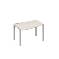 Стол на металлокаркасе UNO эргономичный левый "Техно" дуб / металлокаркас серый А4 С1 061 ДШ