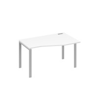 Стол на металлокаркасе UNO эргономичный правый "Техно" белый премиум / металлокаркас серый А4 С1 064 БП