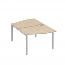 Рабочая станция столы Техно на металлокаркасе UNO (2х120) дуб скандинавский / металлокаркас серый А4 С1 189 ДК