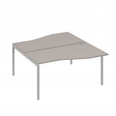 Станция со столами Техно эргономичными (2х160) каркас DUE мокко премиум / металлокаркас серый А4 С2 191 МП