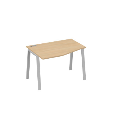 Стол "Техно" эргономичный на металлокаркасе TRE левый натуральный дуб / металлокаркас серый А4 С3 061 НД
