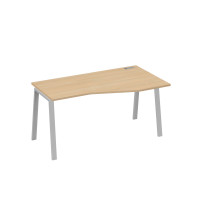 Стол правый "Техно" на металлокаркасе TRE эргономичный натуральный дуб / металлокаркас серый А4 С3 066 НД