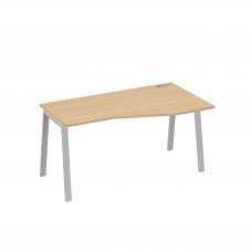 Стол правый "Техно" на металлокаркасе TRE эргономичный натуральный дуб / металлокаркас серый А4 С3 066 НД
