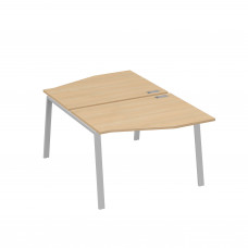 Рабочая станция со столами Техно на металлокаркасе TRE (2х120) натуральный дуб / металлокаркас серый А4 С3 189 НД