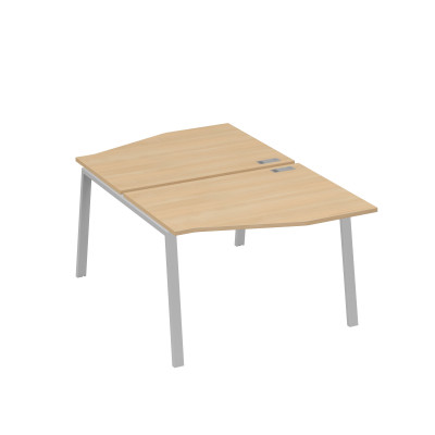 Рабочая станция со столами Техно на металлокаркасе TRE (2х120) натуральный дуб / металлокаркас серый А4 С3 189 НД