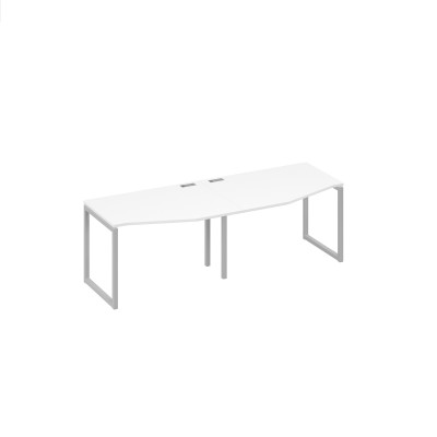 Рабочая станция столы Техно (2х120) на металлокаркасе DUE белый премиум / металлокаркас серый А4 С2 061-2 БП