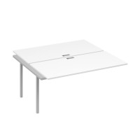 Секция для рабочей станции 2х160 опоры QUATTRO белый премиум / металлокаркас серый А4 С4 178-1 БП