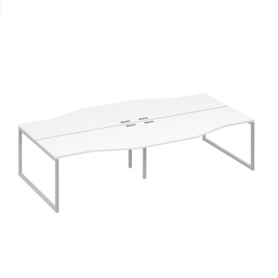 Рабочая станция (4х160) столы Техно каркас DUE белый премиум / металлокаркас серый А4 С2 191-2 БП