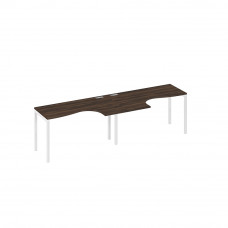 Рабочая станция Классика каркас DUE (2х140) дуб ристретто/ металлокаркас белый А4 Б2 033-2 ДР