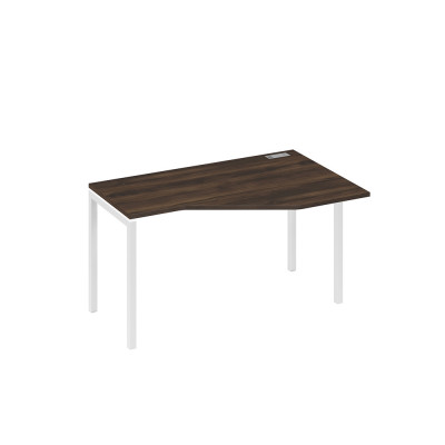 Стол "Техно" эргономичный на металлокаркасе DUE правый дуб ристретто/ металлокаркас белый А4 Б2 054 ДР