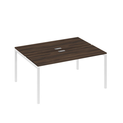 Рабочая станция 2х160 на опорах DUE дуб ристретто/ металлокаркас белый А4 Б2 172 ДР