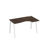 Стол на металлокаркасе TRE эргономичный правый "Классика" дуб ристретто/ металлокаркас белый А4 Б3 044 ДР