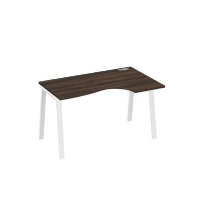 Стол на металлокаркасе TRE эргономичный правый "Классика" дуб ристретто/ металлокаркас белый А4 Б3 044 ДР