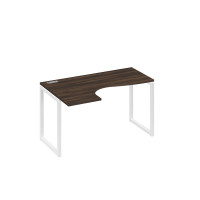 Стол левый "Классика" эргономичный металлокаркас QUATTRO дуб ристретто/ металлокаркас белый А4 Б4 033 ДР