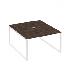 Рабочая станция QUATTRO (2х140) опоры металлокаркас дуб ристретто/ металлокаркас белый А4 Б4 177 ДР