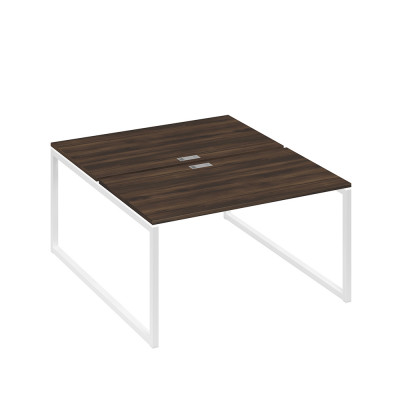 Рабочая станция QUATTRO (2х140) опоры металлокаркас дуб ристретто/ металлокаркас белый А4 Б4 177 ДР