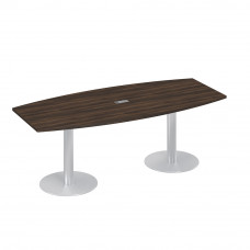 Стол 220x100 фигурный на опорах-колоннах для переговоров дуб ристретто А4 ХР 114 ДР