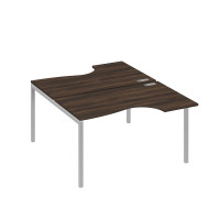 Рабочая станция металлокаркас DUE со столами (2х140) Классика дуб ристретто/ металлокаркас серый А4 С2 184 ДР