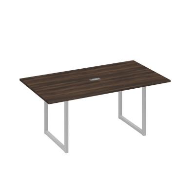 Стол 180 с опорами QUATTRO переговорный дуб ристретто/ металлокаркас серый А4 С4 122 ДР