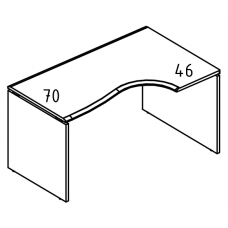 Стол Классика каркас ДСП (2 скоса) правый вяз либерти / мокко премиум МР МП 046.01 ВЛ