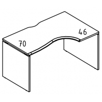 Стол эргономичный "Классика" на каркасе ДСП (1 скос) правый мокко премиум / мокко премиум МР МП 044.02 МП