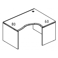 Стол эргономичный на каркасе ДСП (2 скоса) правый вяз либерти / мокко премиум МР МП 086.01 ВЛ