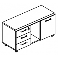 Тумба для оргтехники (топ МДФ) мокко премиум / вяз либерти МР 262 МП/ВЛ/ВЛ