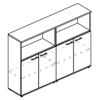 Шкаф средний комбинированный полузакрытый (топ ДСП) вяз либерти / мокко премиум МР 9491 ВЛ/МП/МП