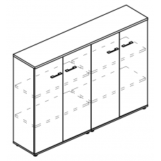 Шкаф средний комбинированный закрытый (топ ДСП) вяз либерти / вяз либерти МР 9492 ВЛ/ВЛ/ВЛ