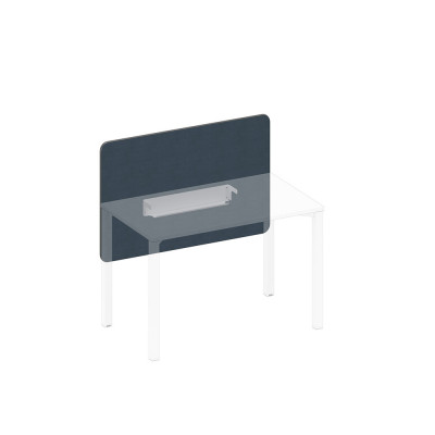 Экран настольный фронтальный тканевый с кабель-каналом синий (Bahama Denim) / белый гладкий А1 БГ 856.02 BA40