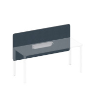 Экран настольный фронтальный тканевый с мягким наполнителем с кабель-каналом синий (Bahama Denim) / белый гладкий А1 БГ 859.01 BA40