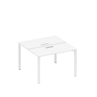 Рабочая станция на металлокаркасе, столешницы с заглушкой (2*120) белый премиум / белый гладкий А1 БГ 170 БП