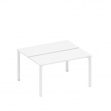 Рабочая станция на металлокаркасе (2*140) белый премиум / белый гладкий А1 БГ 171.1 БП