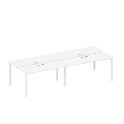 Рабочая станция на металлокаркасе с заглушкой (4*160) белый премиум / белый гладкий А1 БГ 172-2 БП