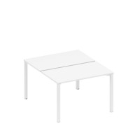 Рабочая станция на металлокаркасе (2*120) белый премиум / белый гладкий А1 БГ 173.1 БП