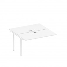 Секция стола рабочей станции на металлокаркасе, столешницы с заглушкой белый премиум / белый гладкий А1 БГ 174-1 БП