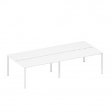 Рабочая станция на металлокаркасе (4*160) белый премиум / белый гладкий А1 БГ 175.1-2 БП