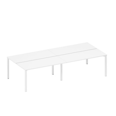 Рабочая станция на металлокаркасе (4*160) белый премиум / белый гладкий А1 БГ 175.1-2 БП