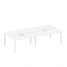 Рабочая станция на металлокаркасе, столешницы с заглушкой (4*160) белый премиум / белый гладкий А1 БГ 175-2 БП