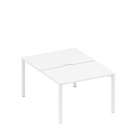 Рабочая станция на металлокаркасе, столешницы с вырезом (2*120) белый премиум / белый гладкий А1 БГ 176.2 БП
