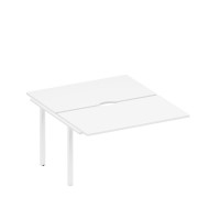 Секция стола рабочей станции на металлокаркасе, столешницы с вырезом белый премиум / белый гладкий А1 БГ 177.2-1 БП